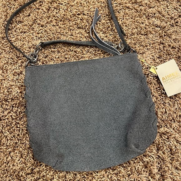 *SOLD* NWT Aimee Kestenberg Leather Convertible Crossbody - Onyx - Dark Denim - Picture 9 of 13